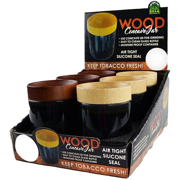 022281 WOOD CONCAVE JAR