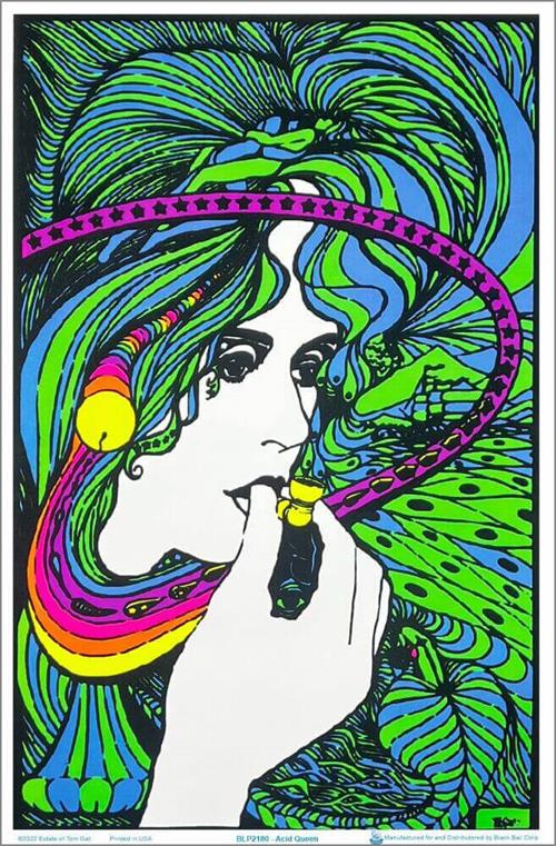 Acid Queen Flocked Blacklight Poster