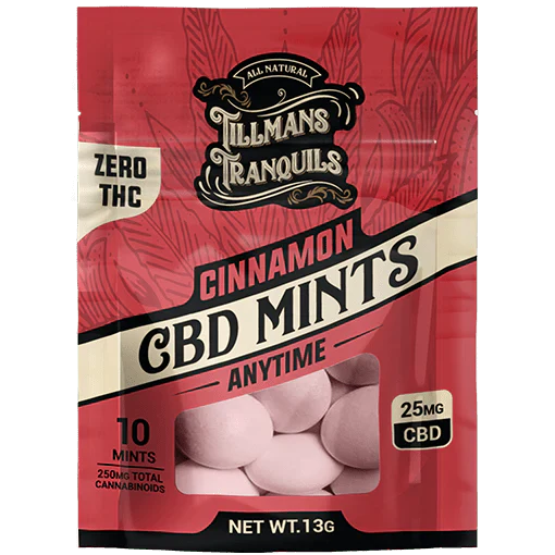 Tillmans Tranquil’s CBD Mints 25mg Broad Spectrum CBD - No THC - Cinnamon