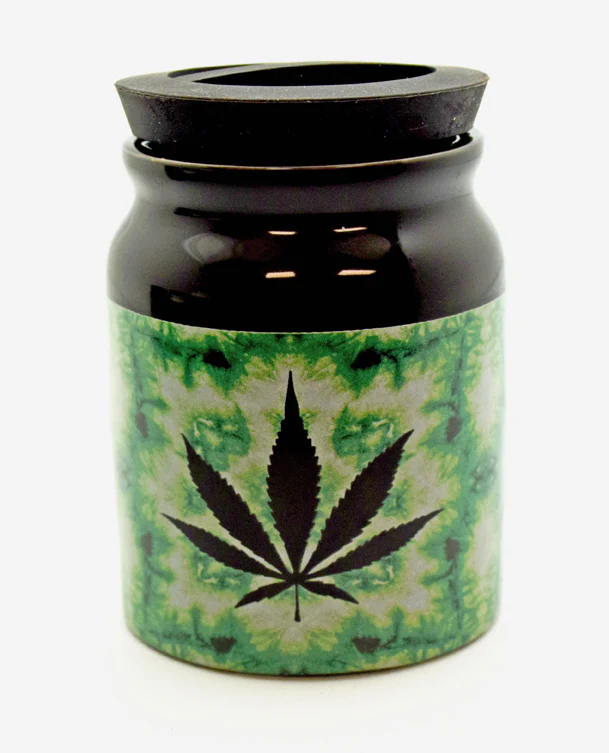Ceramic Leaf Jar Large