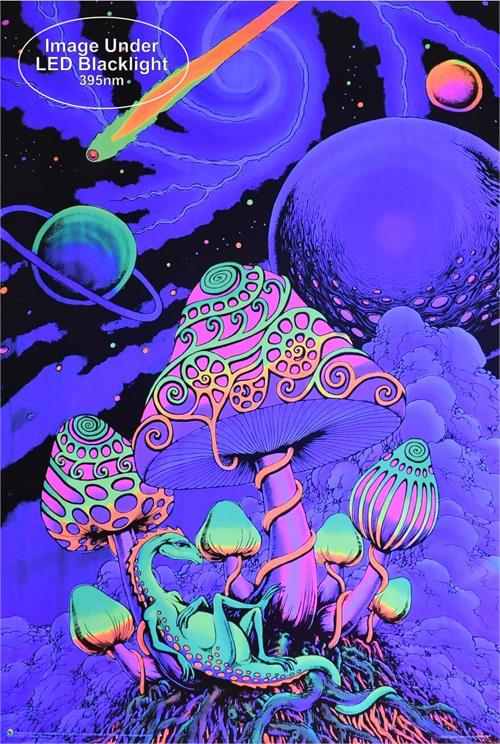Cosmic Mushroom Non Flocked Blacklight Poster - Image 2