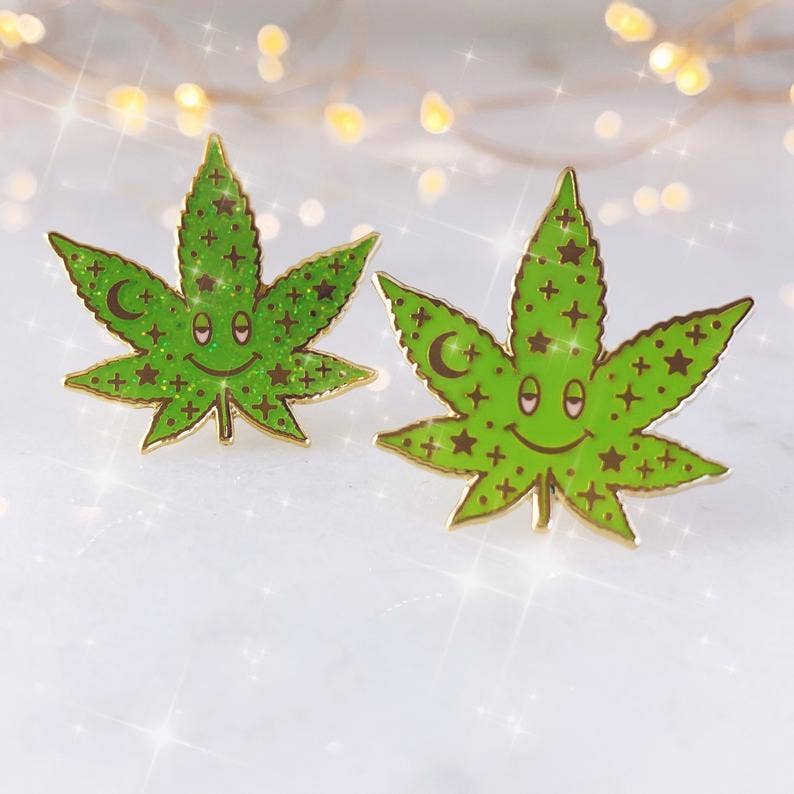 Cosmic Stoner Glitter Enamel Pin