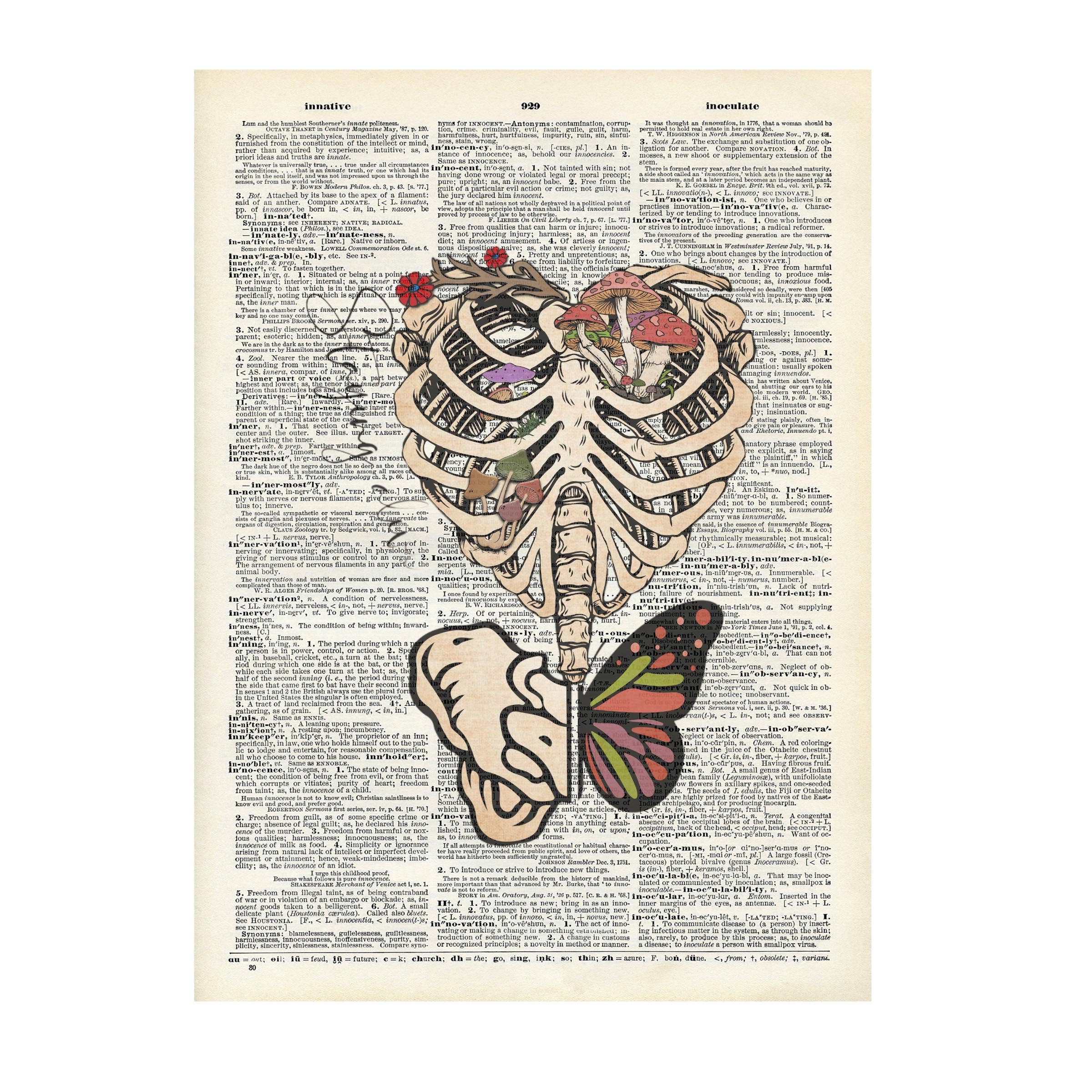 Crazilyhumbledesigns - Skeleton, 420 , art , Vintage, Dictionary Prints