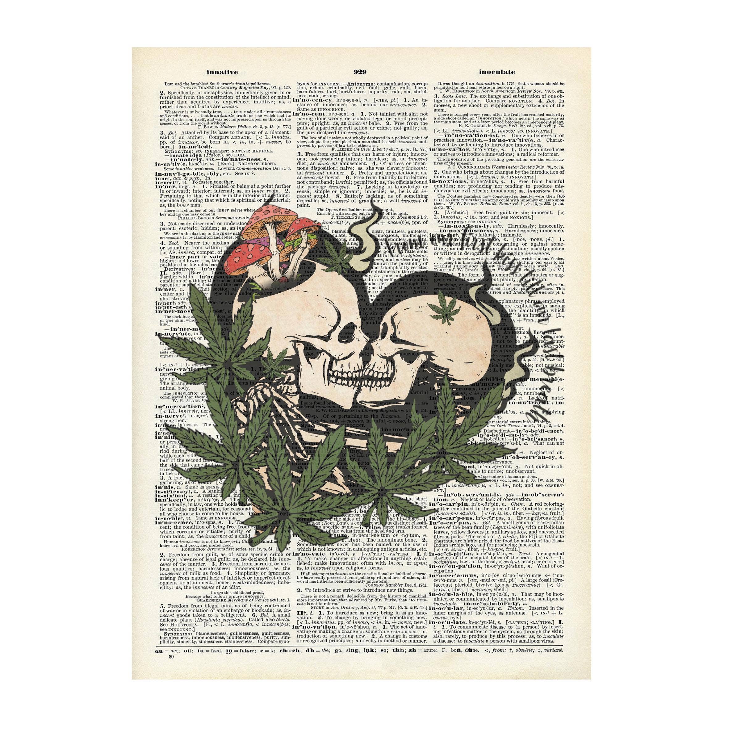 Crazilyhumbledesigns - Skeleton, 420 , art , Vintage, Dictionary Prints ) (Copy)