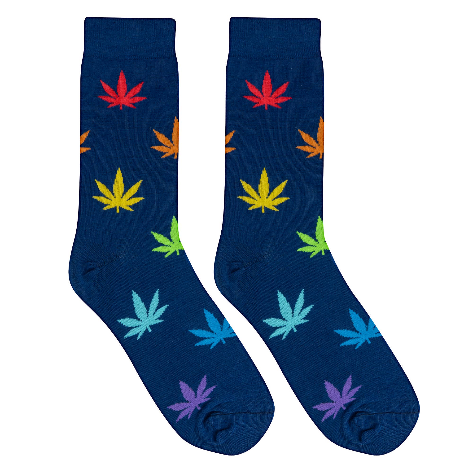 Crazy Socks - Mens Crew - Rainbow Weed