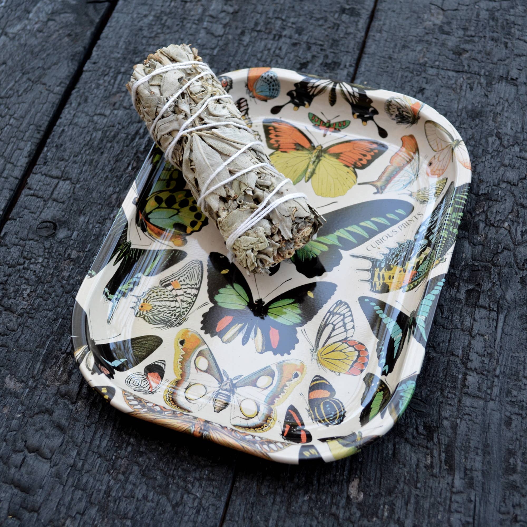 Curious Prints - Small Metal Butterfly 1 Tray / Vintage Butterflies Print - Image 3