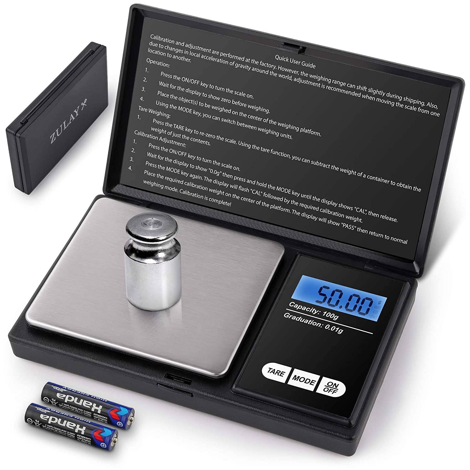 Zulay Kitchen - Digital Gram Scale Grams and Ounces (0.01g/100g)