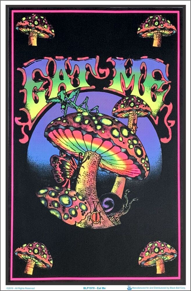 Eat Me Flocked Blacklight Poster