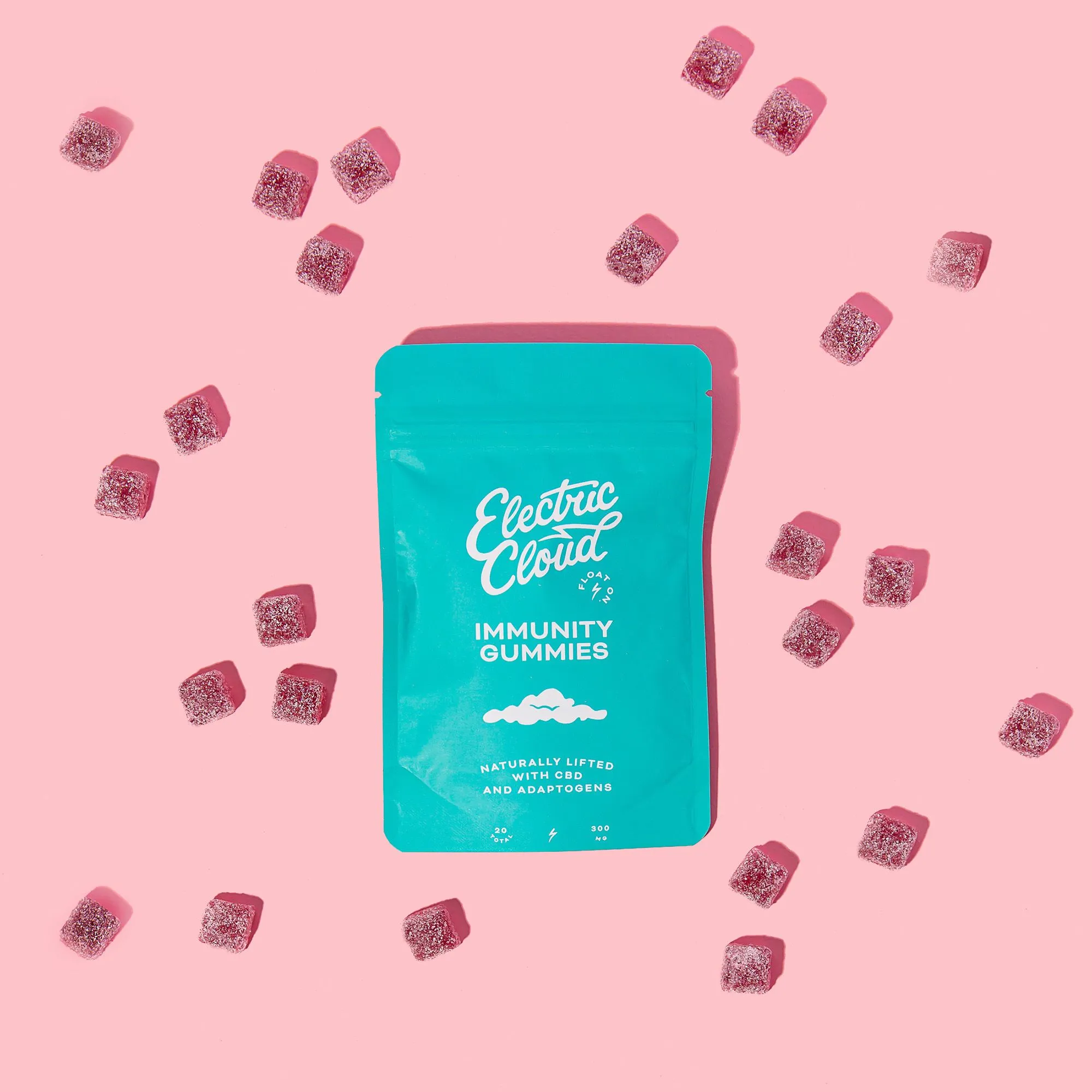 Electric Cloud - CBD Immunity Gummies - 15mg CBD Isolate and Adaptogens - 20ct