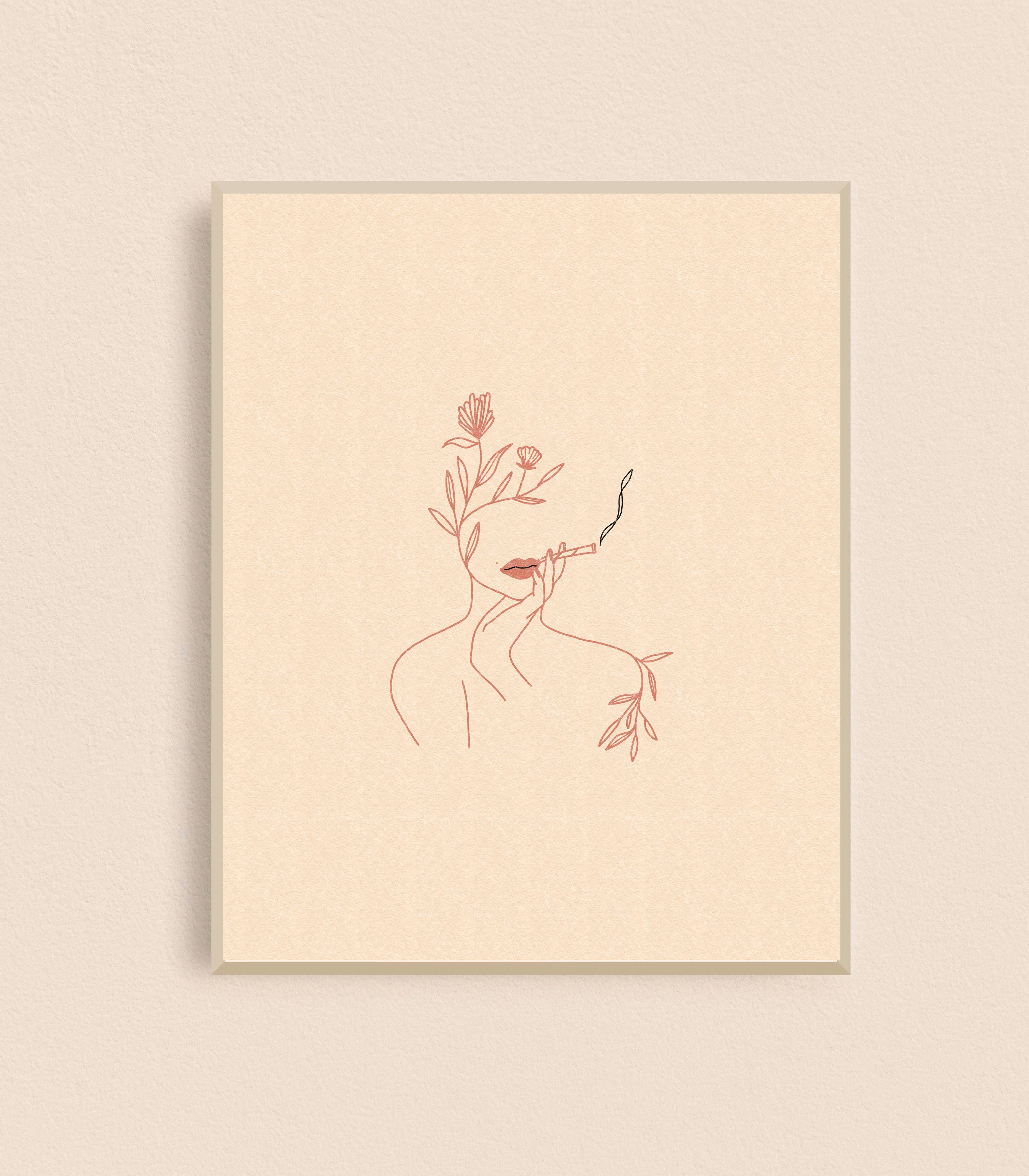 Floral Joint Lady Art Print