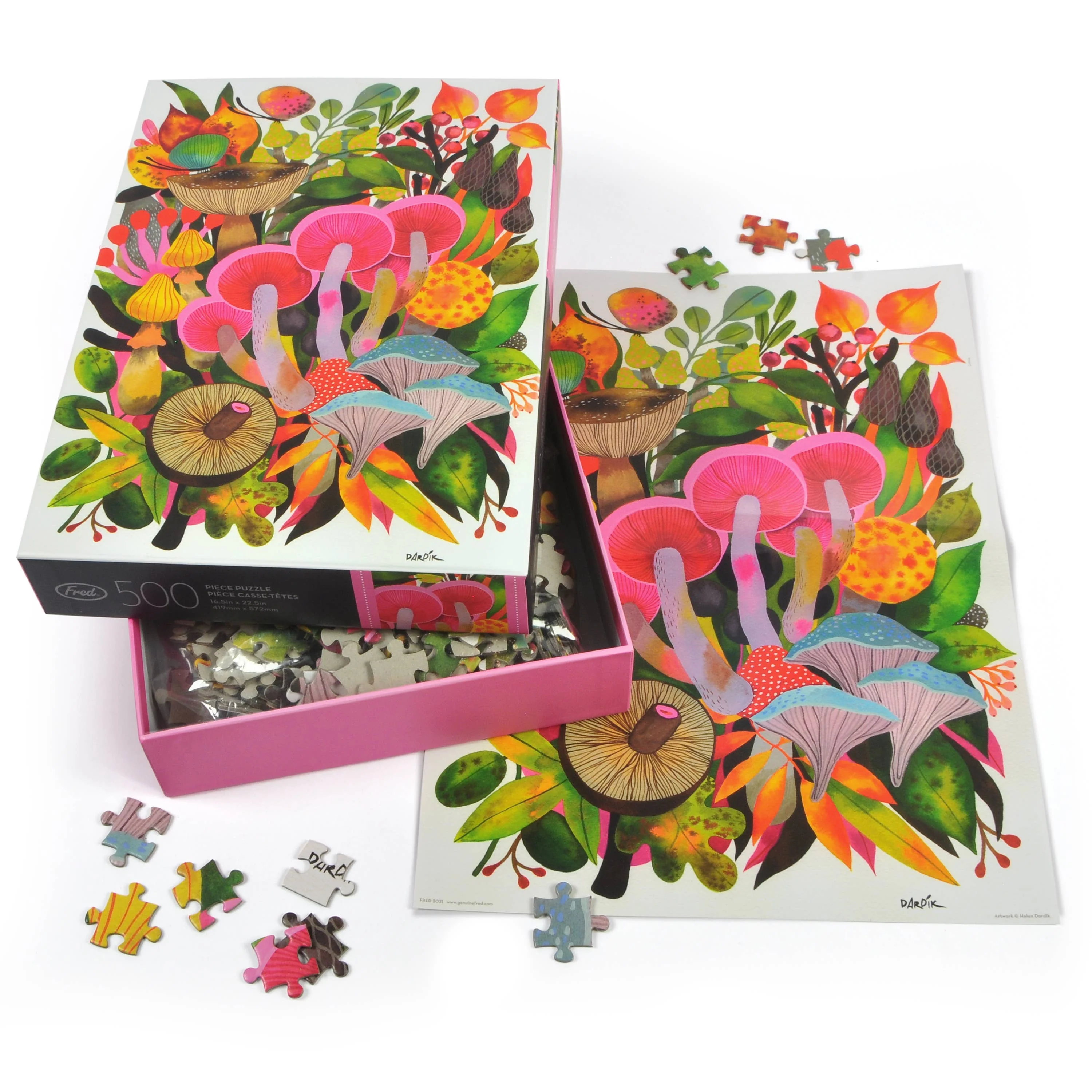 Fred & Friends - Puzzle 500 PC - Helen Dardik - Mushroom Toomuchery - Image 3