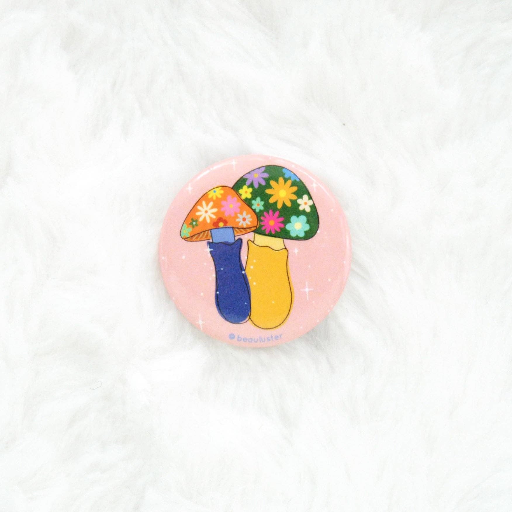 Groovy Shrooms Button Pin