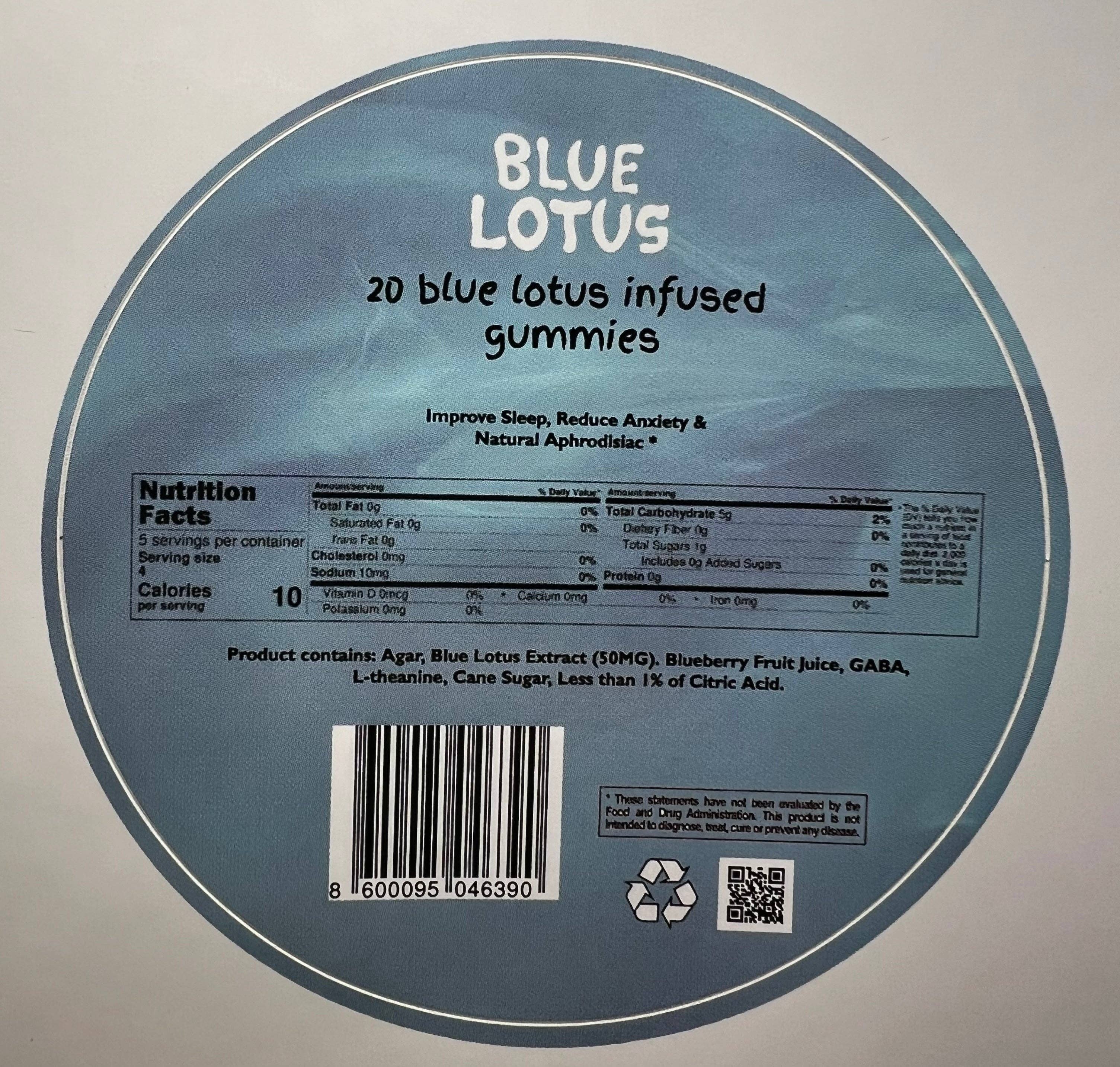 Healing Herbals - Blue berry Lotus, L-theanine & Gaba Gummies - Blueberry Flavor - Image 2