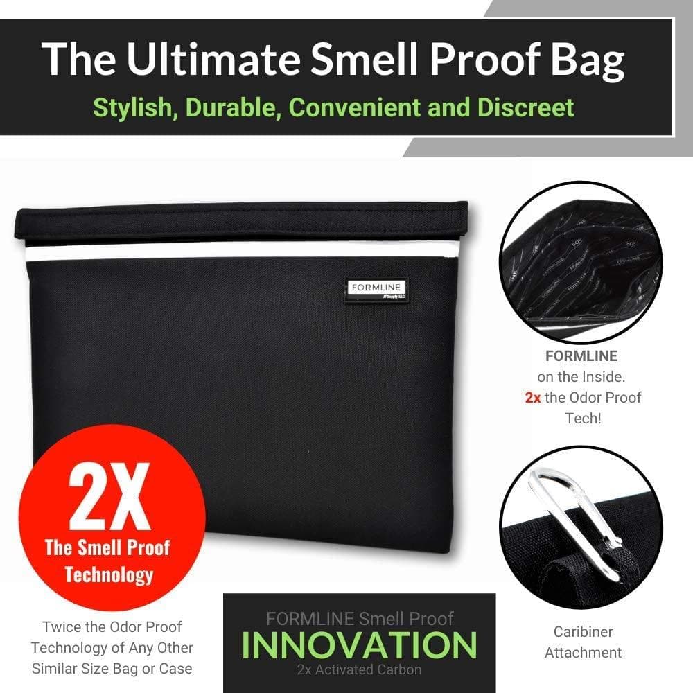 Large Smell Proof Bag (12 x 9 Inches) with Patent Pending 2X Activated Carbon Lining - Image 2