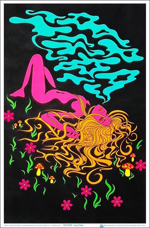 Lazy Daze Flocked Blacklight Poster