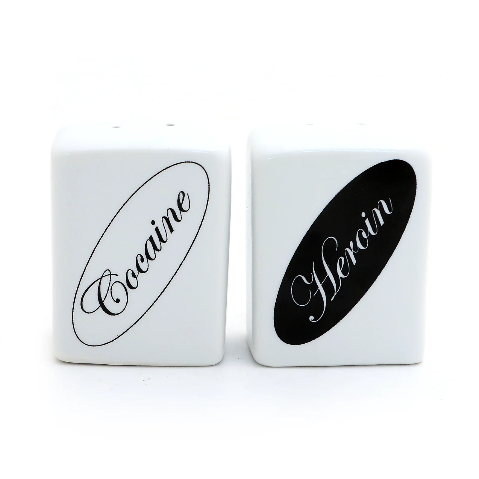 Lenny Mud - Cocaine and Heroin Salt and Pepper Shaker Set