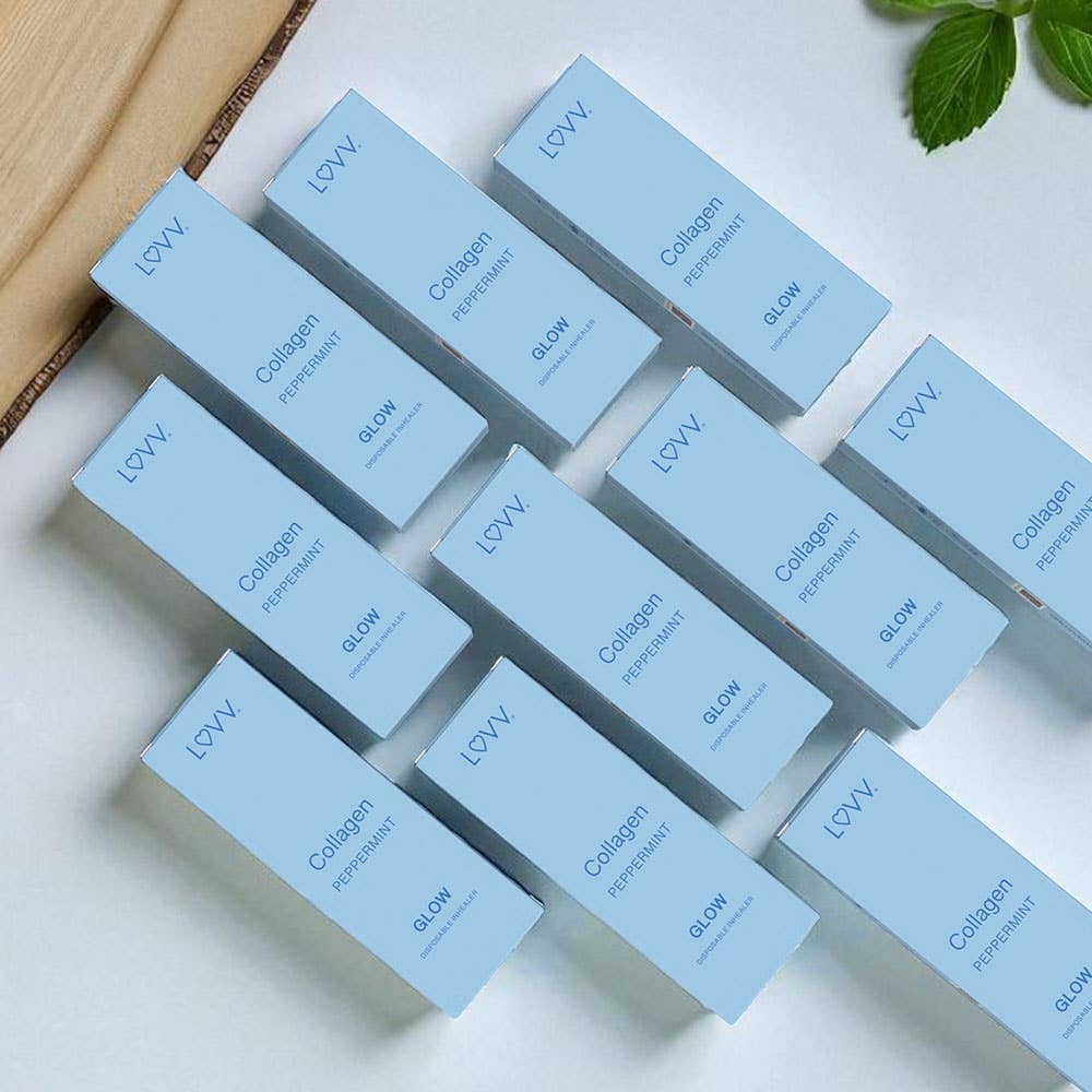 LUVV Labs - 10 LUVV GLOW Collagen Infused Peppermint Flavored Inhealers - Image 2