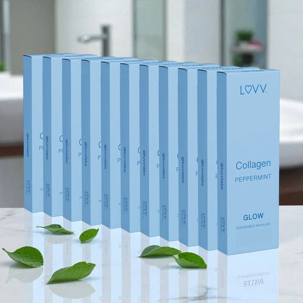 LUVV Labs - 10 LUVV GLOW Collagen Infused Peppermint Flavored Inhealers - Image 6