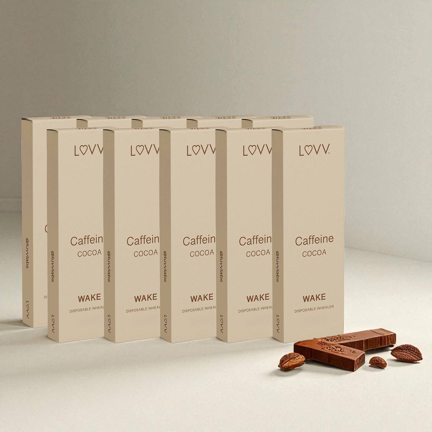 LUVV Labs - 1 LUVV WAKE Caffeine & B12 Infused Cocoa Flavored Inhealers