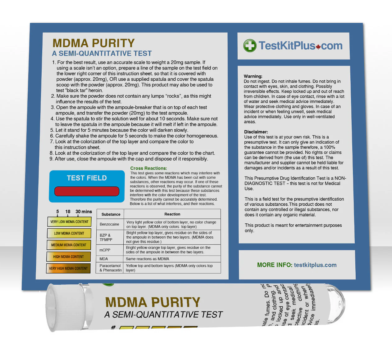 MDMA (Molly/Ecstasy) Purity Test Kit - Individual