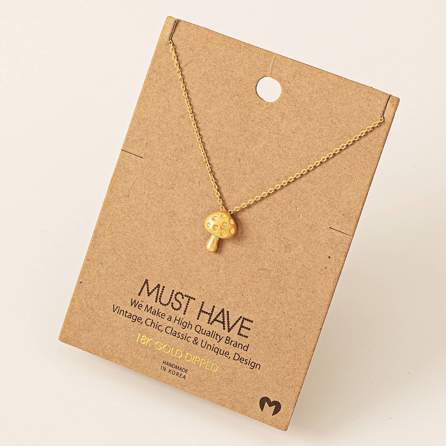 Mini Mushroom Pendant Necklace