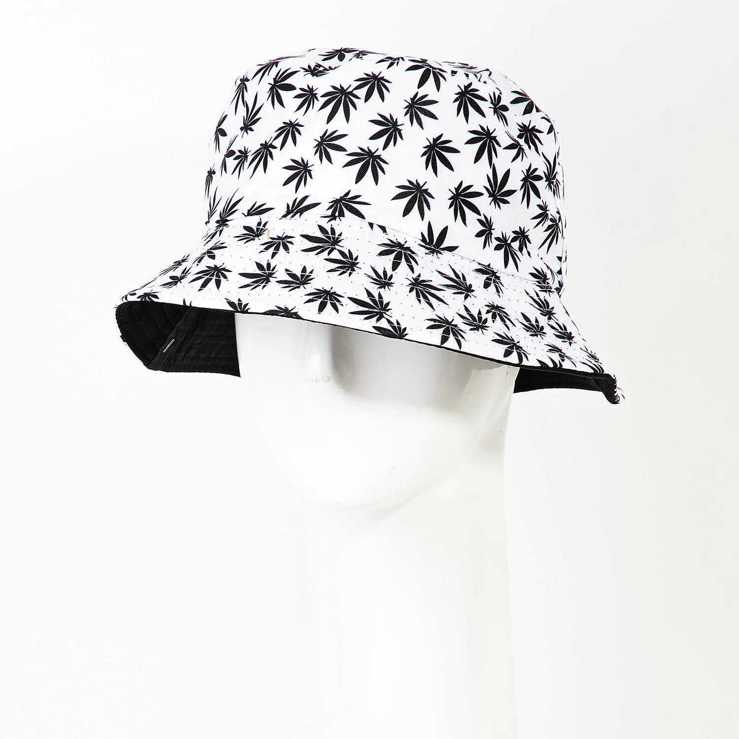Mini Weed Leafs Print Bucket Hat
