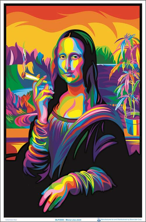 Mona Lisa Joint Flocked Blacklight Poster