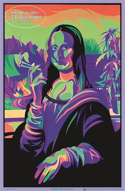 Mona Lisa Joint Flocked Blacklight Poster - Image 2