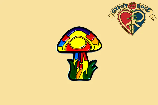 Multi Colored Mushroom Pin