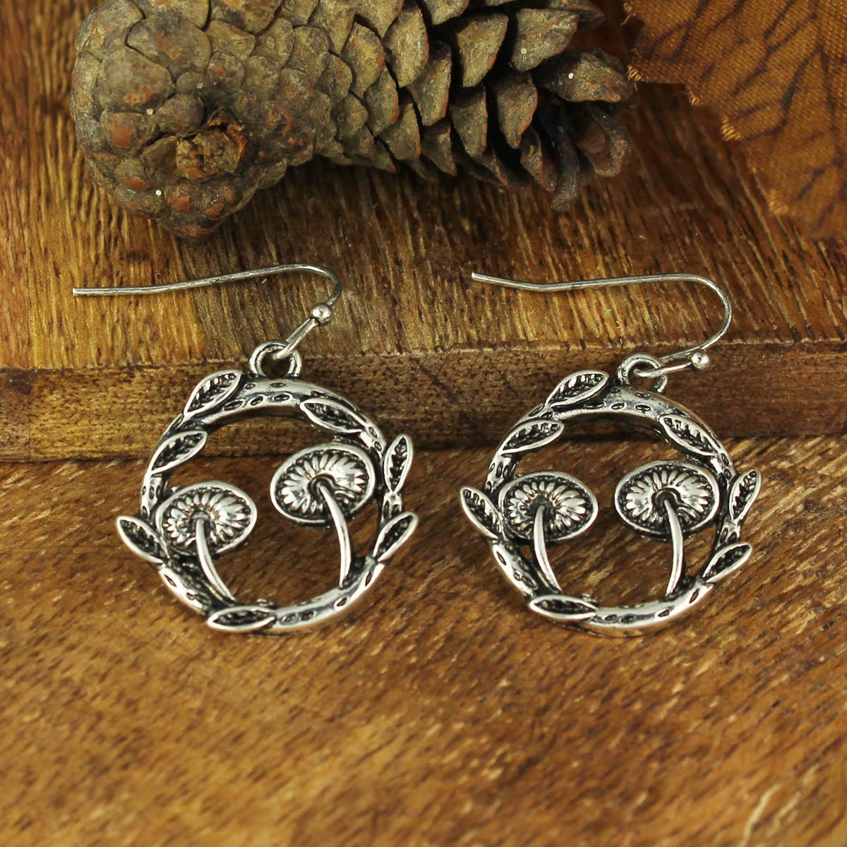 Mushroom Forest Silver Toadstools Earrings
