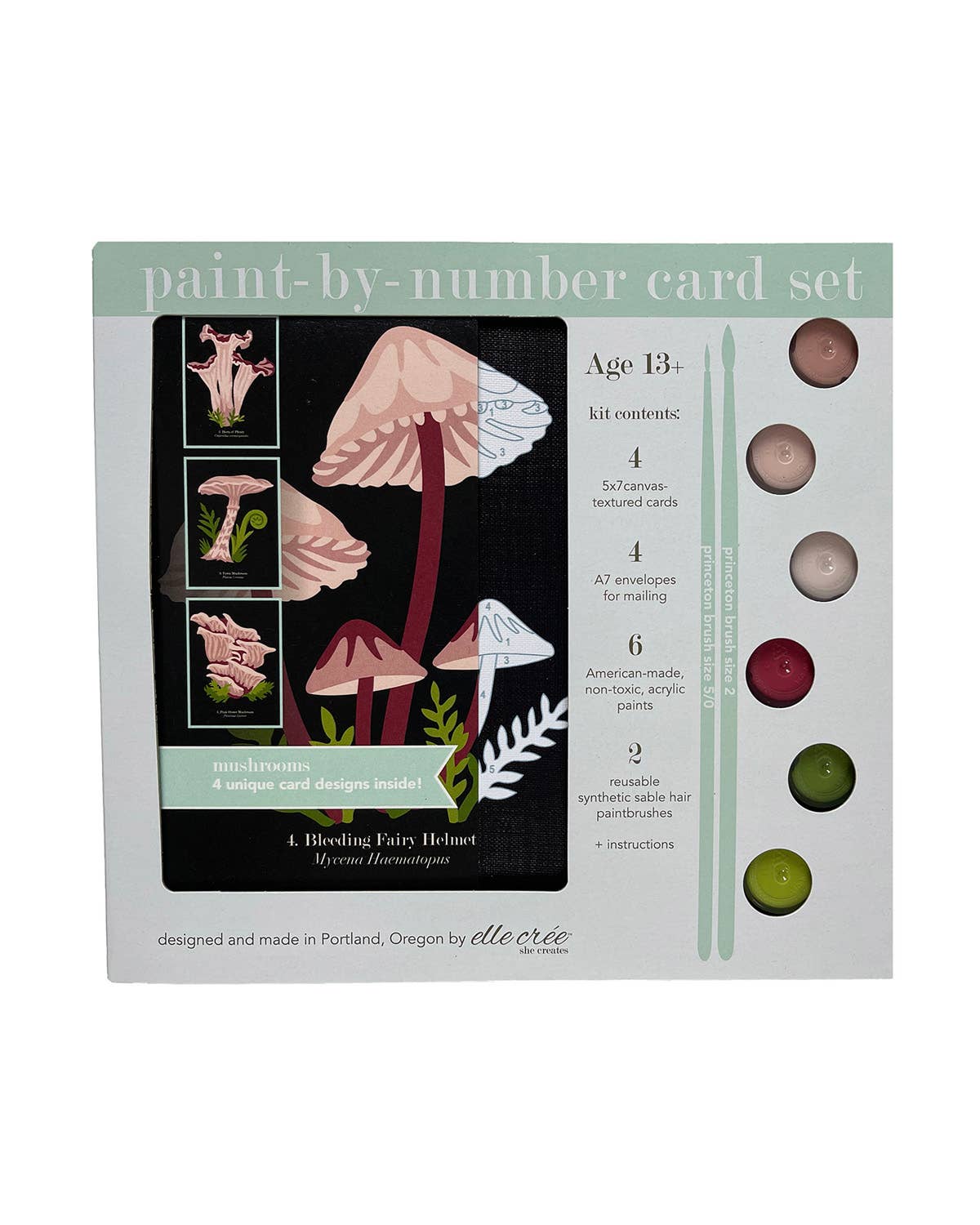 Mushroom Paint-by-Number Card Sets