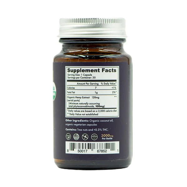 Upstate Elevator Supply Co. - Organic Full Spectrum Raw CBDA+CBD Capsules 100mg - 30 ct - Image 3