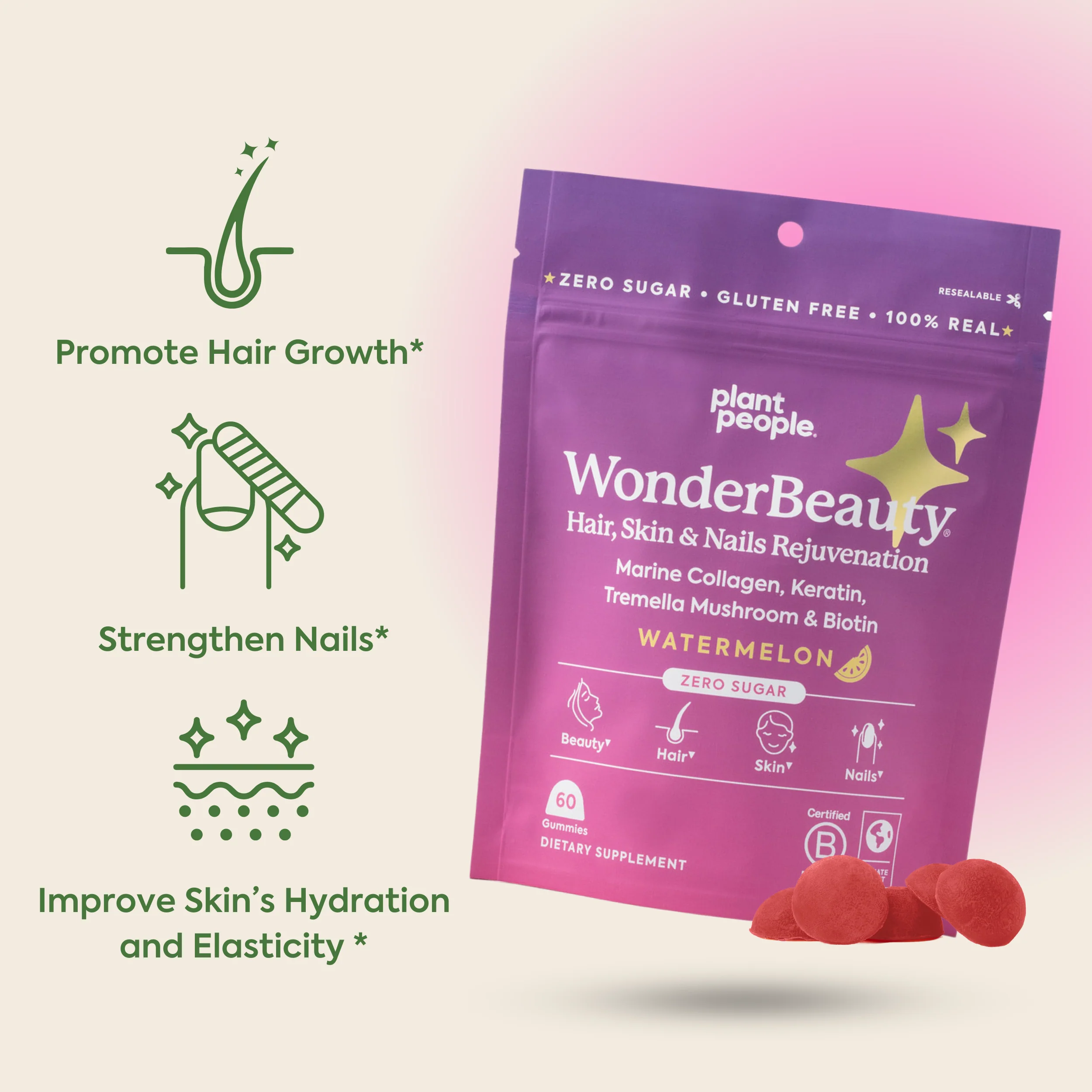 Plant People - WonderBeauty - Hair, Skin & Nails Gummies - Image 3