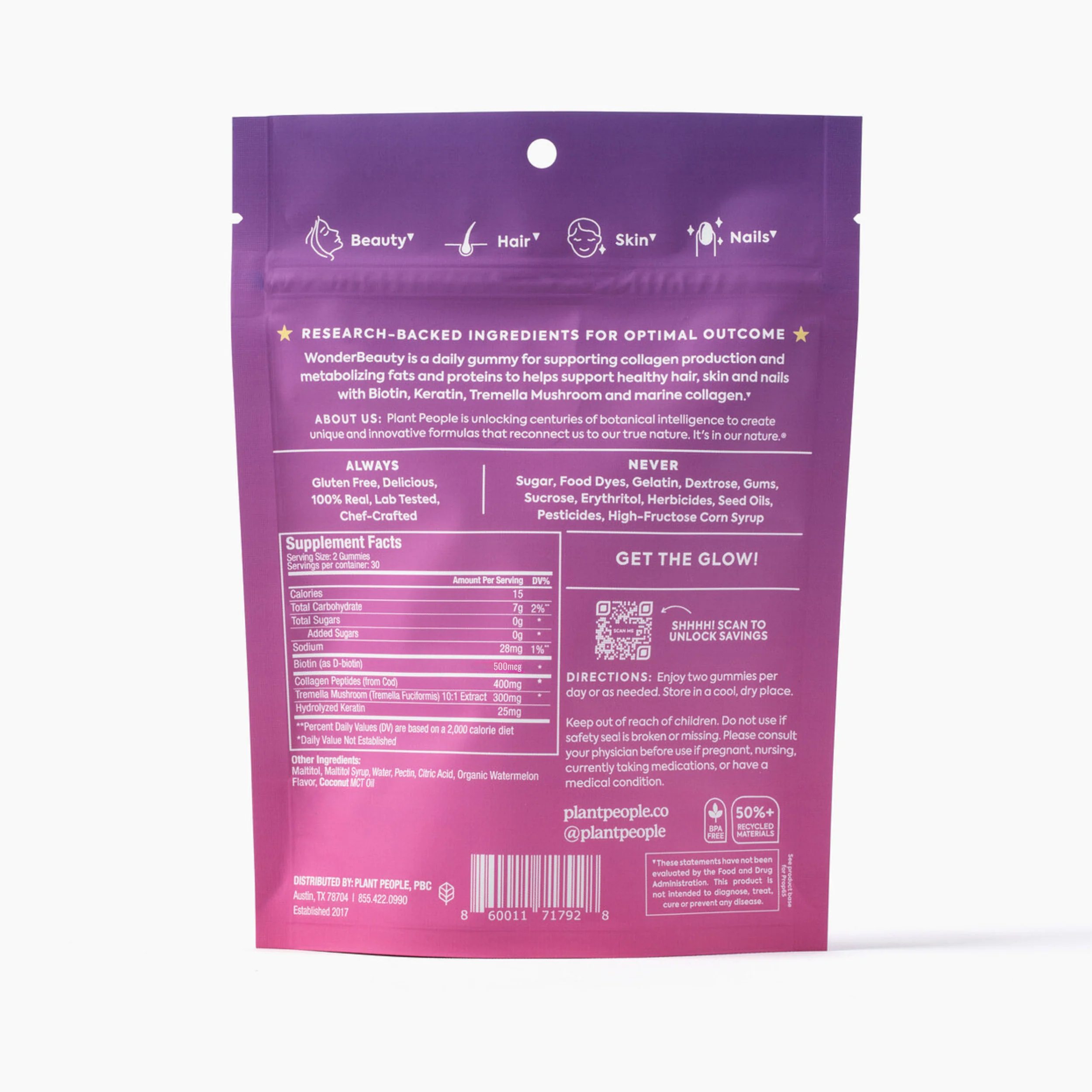 Plant People - WonderBeauty - Hair, Skin & Nails Gummies - Image 5