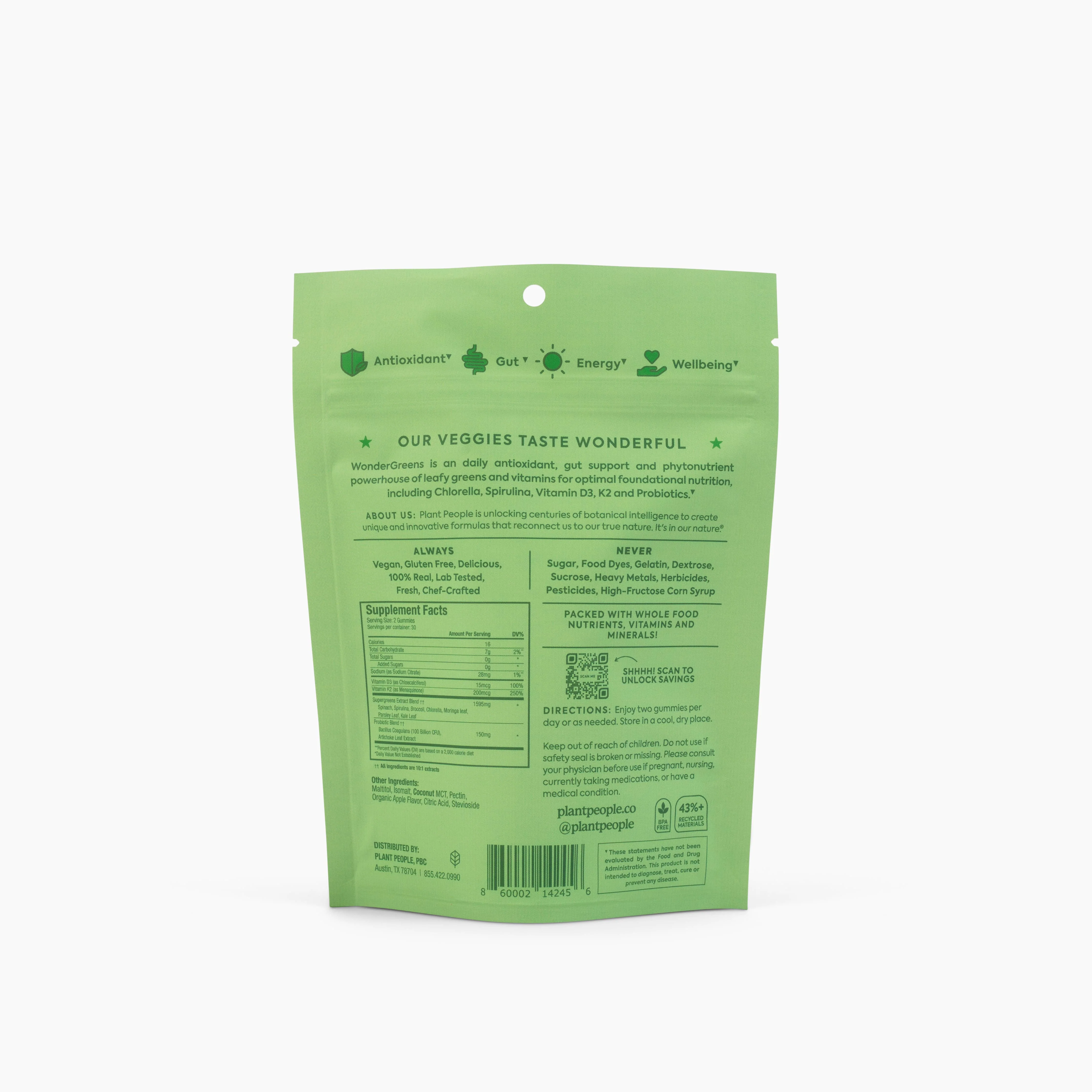 Plant People - WonderGreens - Super Veggie Gummies - Image 7