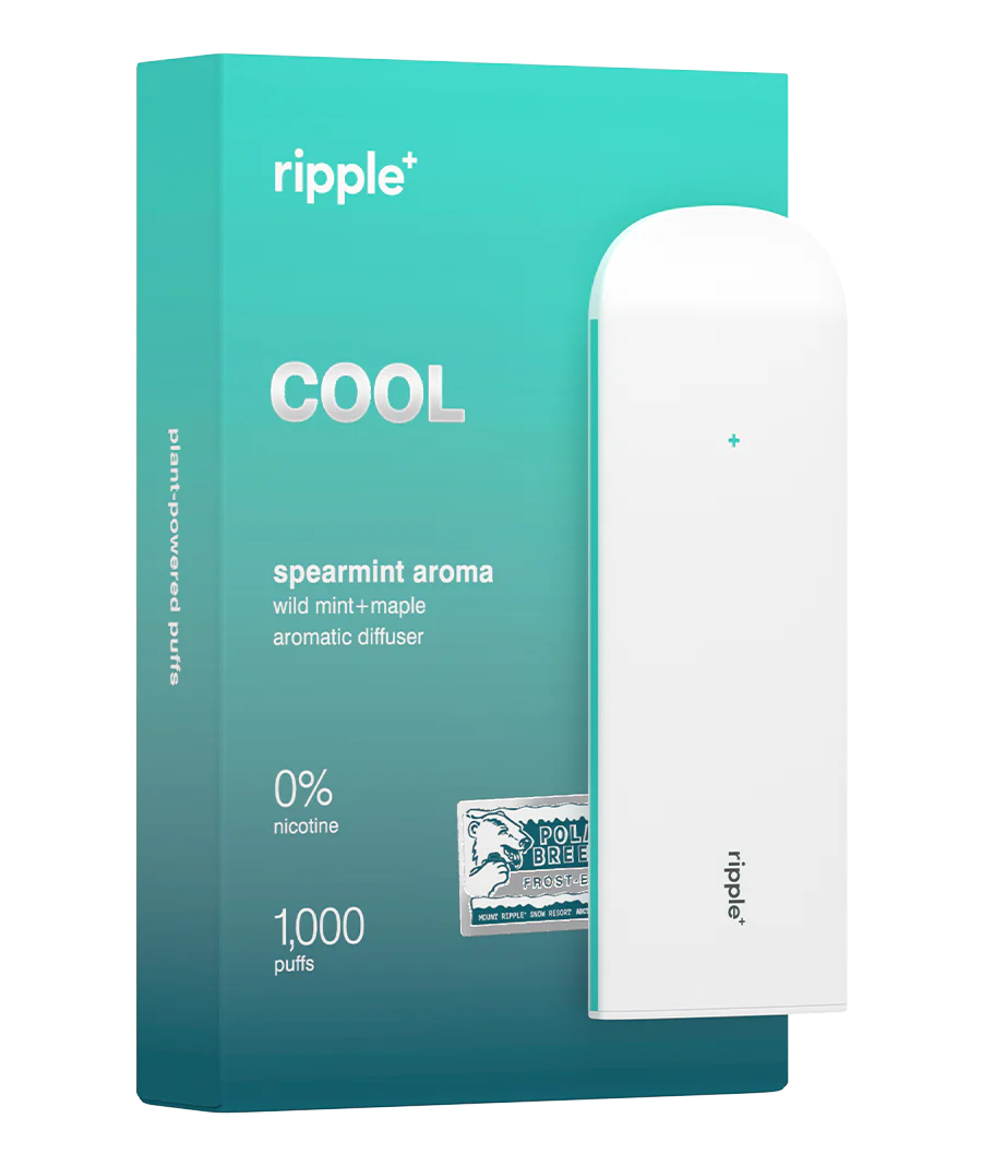 Ripple+ Cool - Spearmint Zero Nicotine Diffuser - 1000 Puffs: 40g