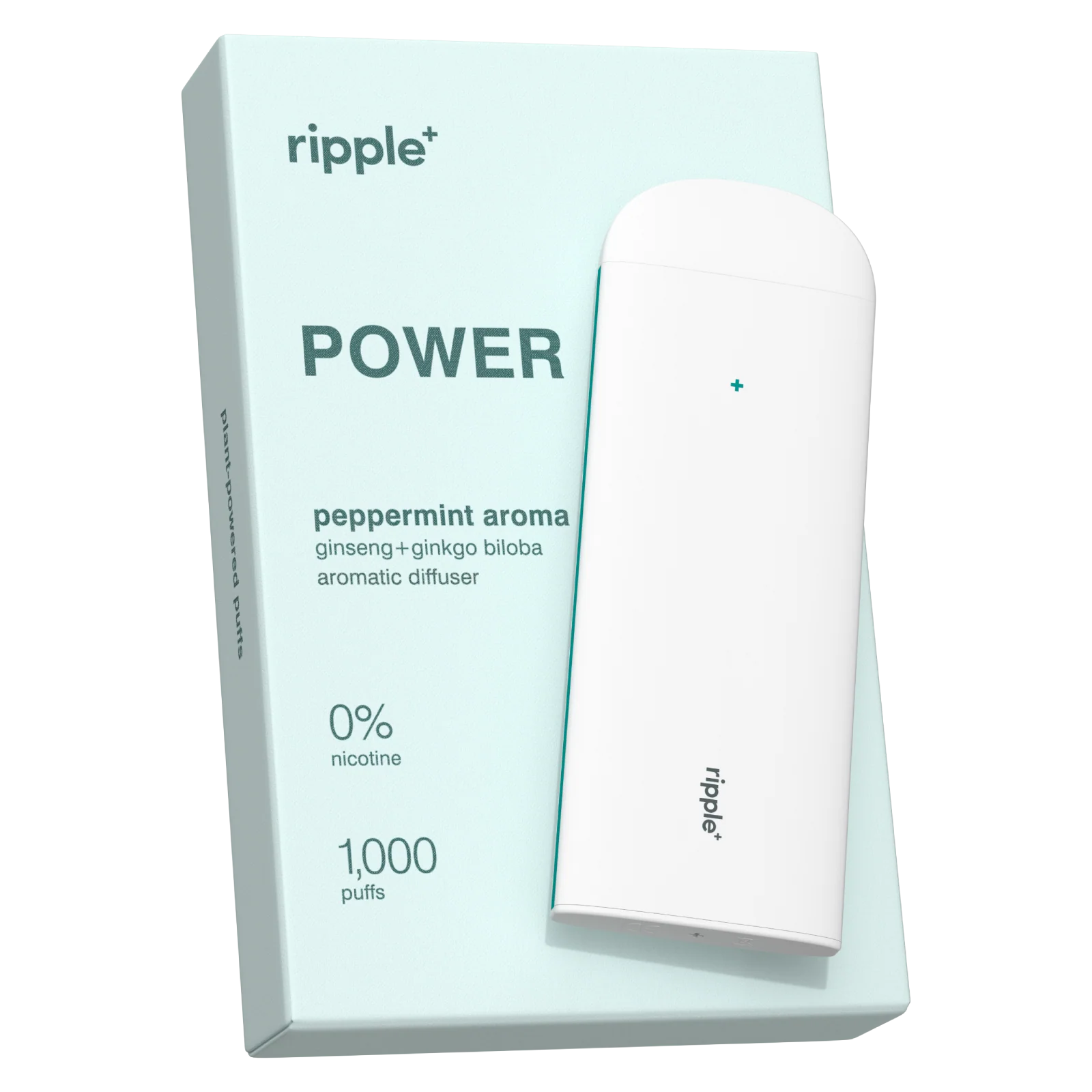 Ripple+ Power - Peppermint Zero Nicotine Diffuser - 1,000 Puffs: 40g