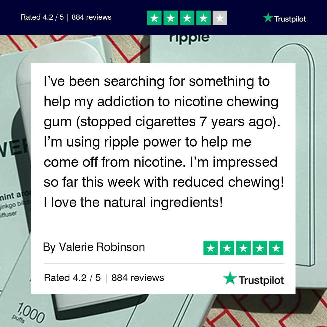 Ripple+ Power - Peppermint Zero Nicotine Diffuser - 1,000 Puffs: 40g - Image 6