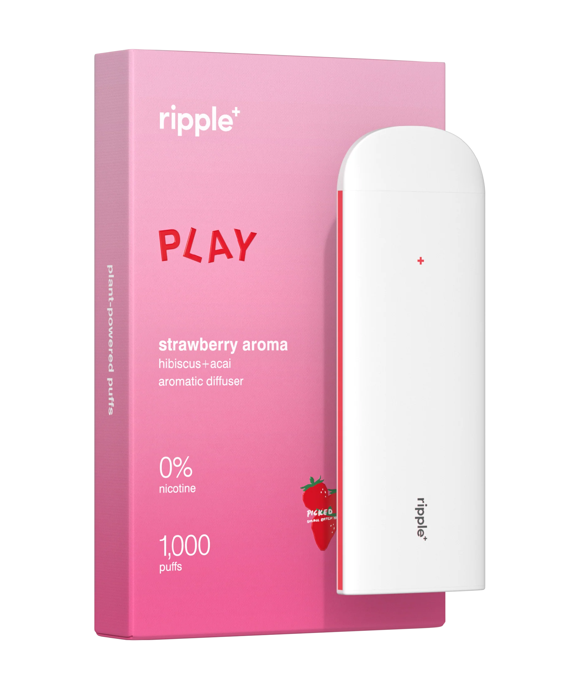 Ripple+ Play - Strawberry 0% Nicotine Diffuser - 1,000 Puffs