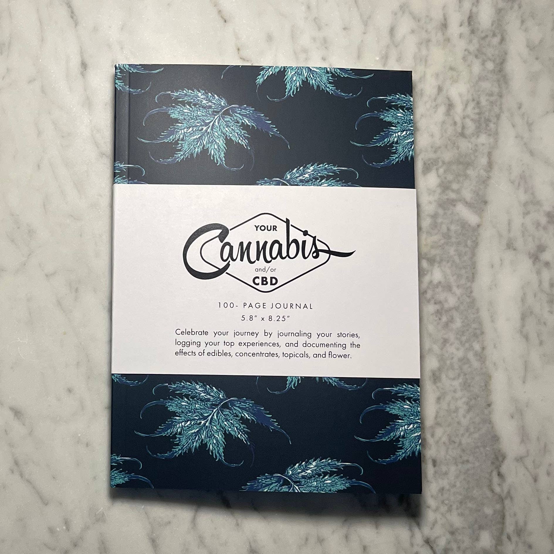 Set And Setting Stationery - Cannabis / CBD Journal 100pg Log: (Midnight and Teal)