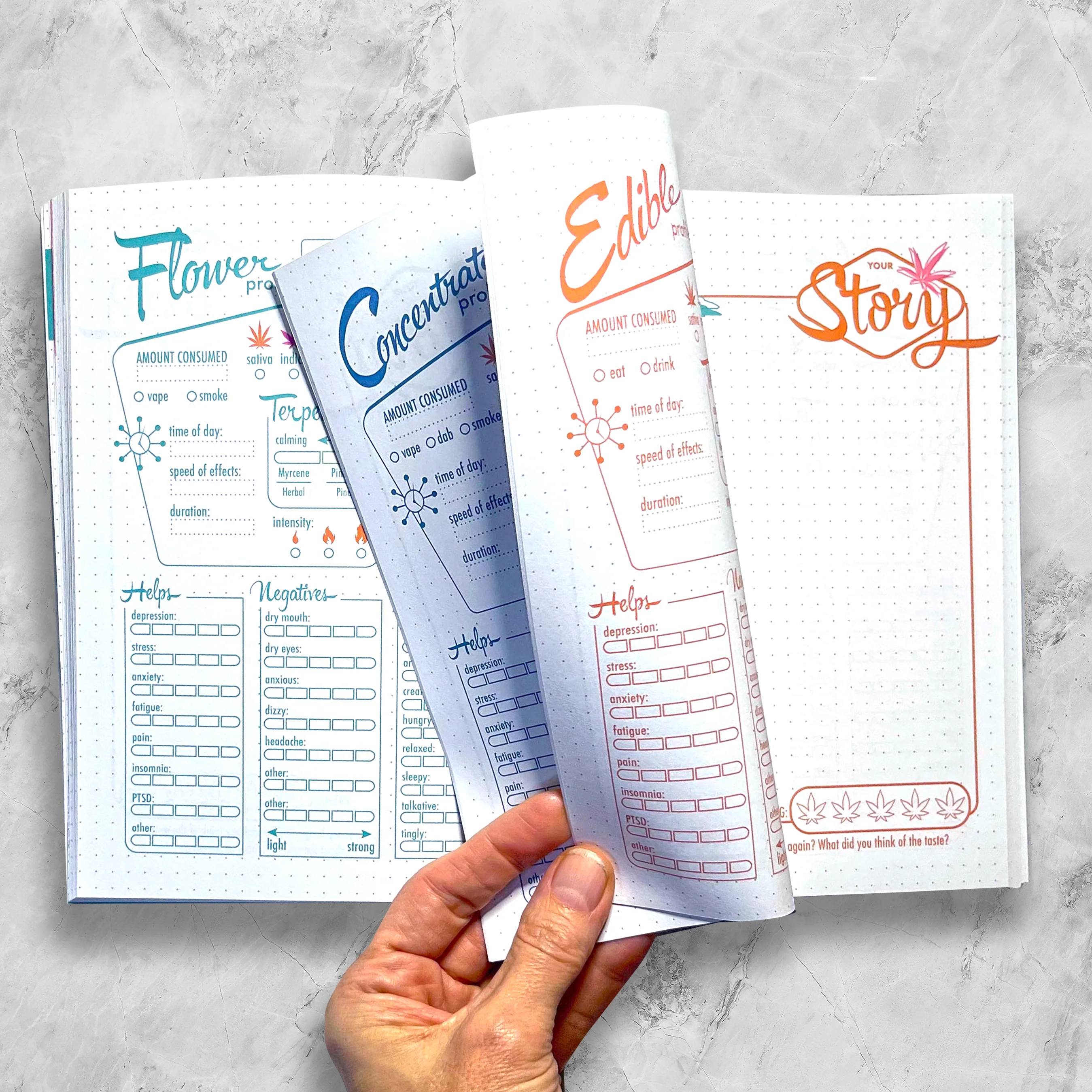 Set And Setting Stationery - Cannabis / CBD Journal 100pg Log: (Sage and Green) - Image 11