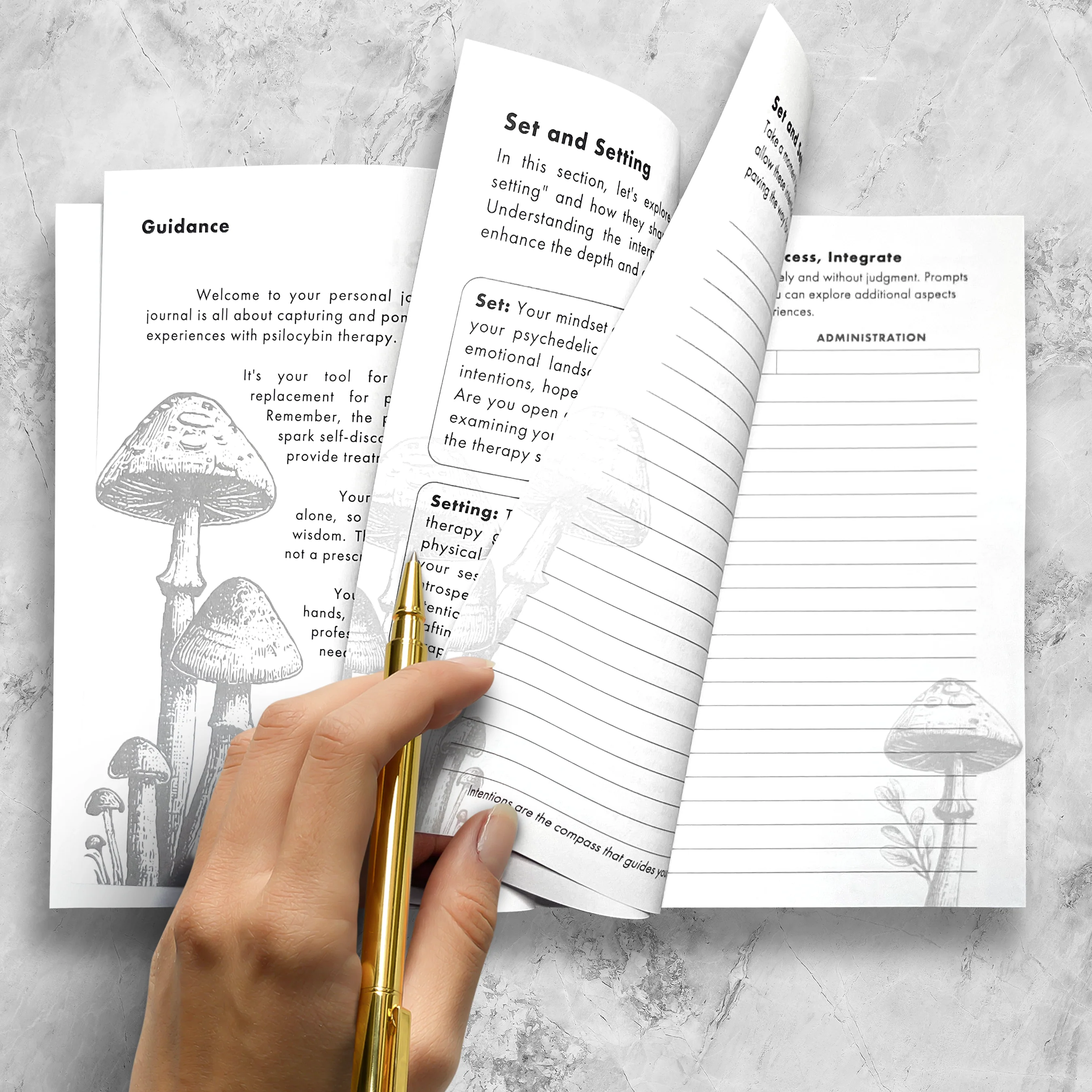 Set And Setting Stationery - Micro-dosing Bloom Journal: Night Garden Shrooms - Image 3