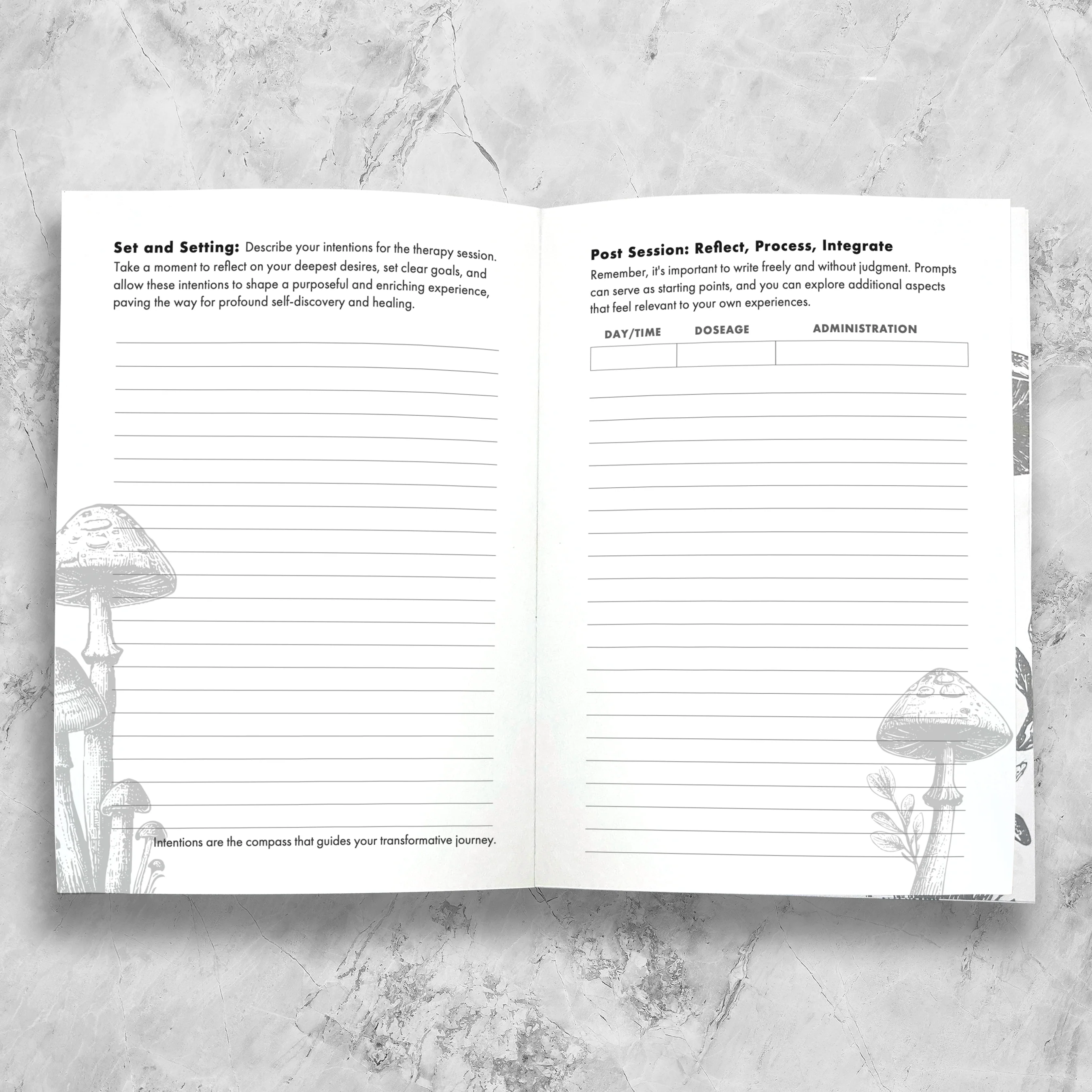 Set And Setting Stationery - Micro-dosing Bloom Journal: Night Garden Shrooms - Image 5