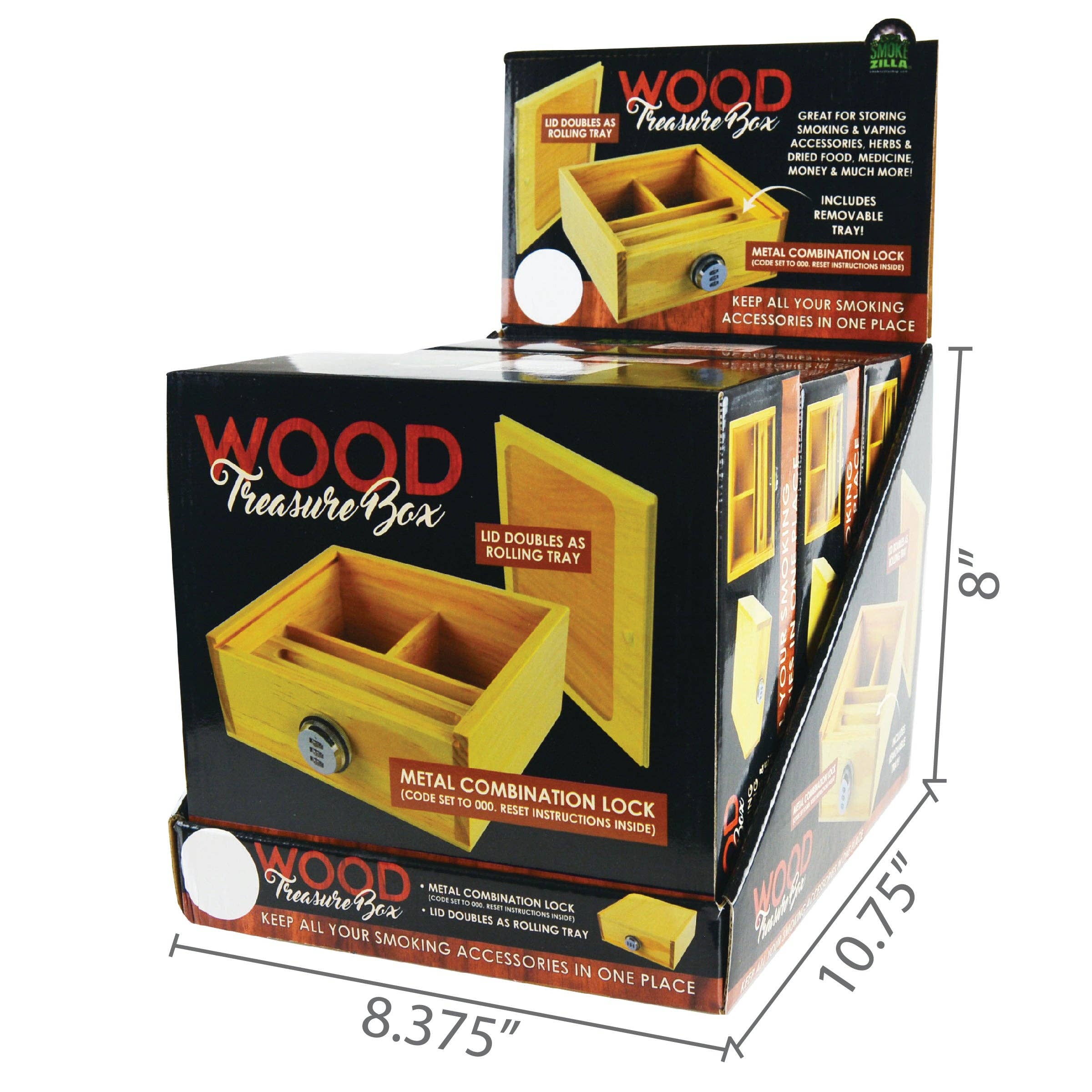 SMOKEZILLA LARGE WOOD TREASURE BOX - Image 3