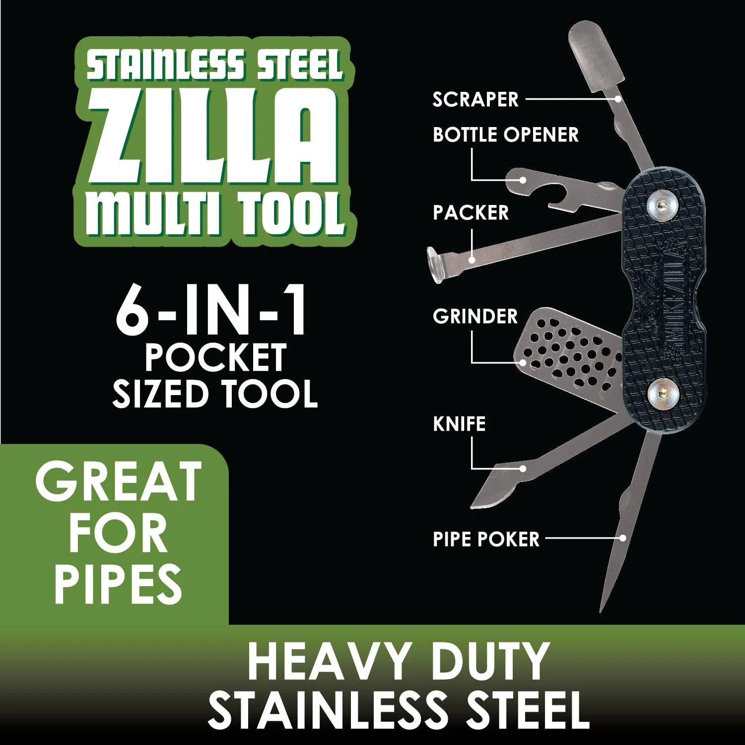 SMOKEZILLA STAINLESS STEEL POCKET MULTI TOOL - Image 2