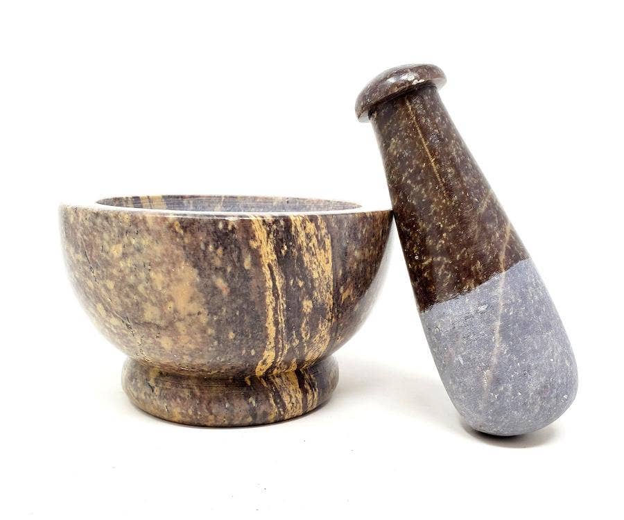 Soap Stone Mortar & Pestle 4"D,3"H