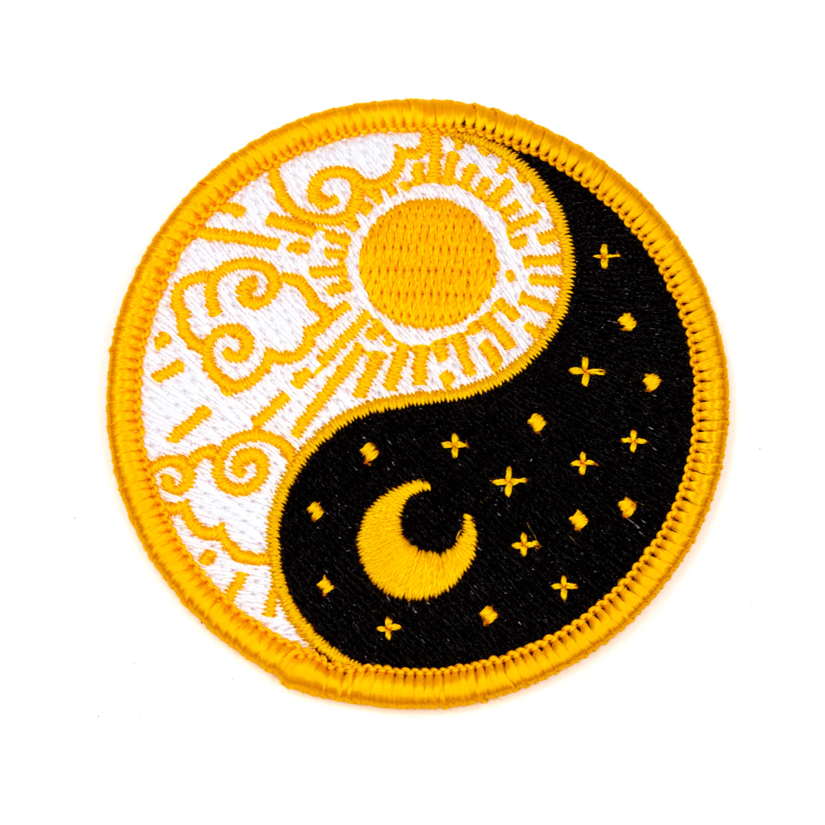 Sun And Moon Yin Yang Iron-On Embroidered Patch