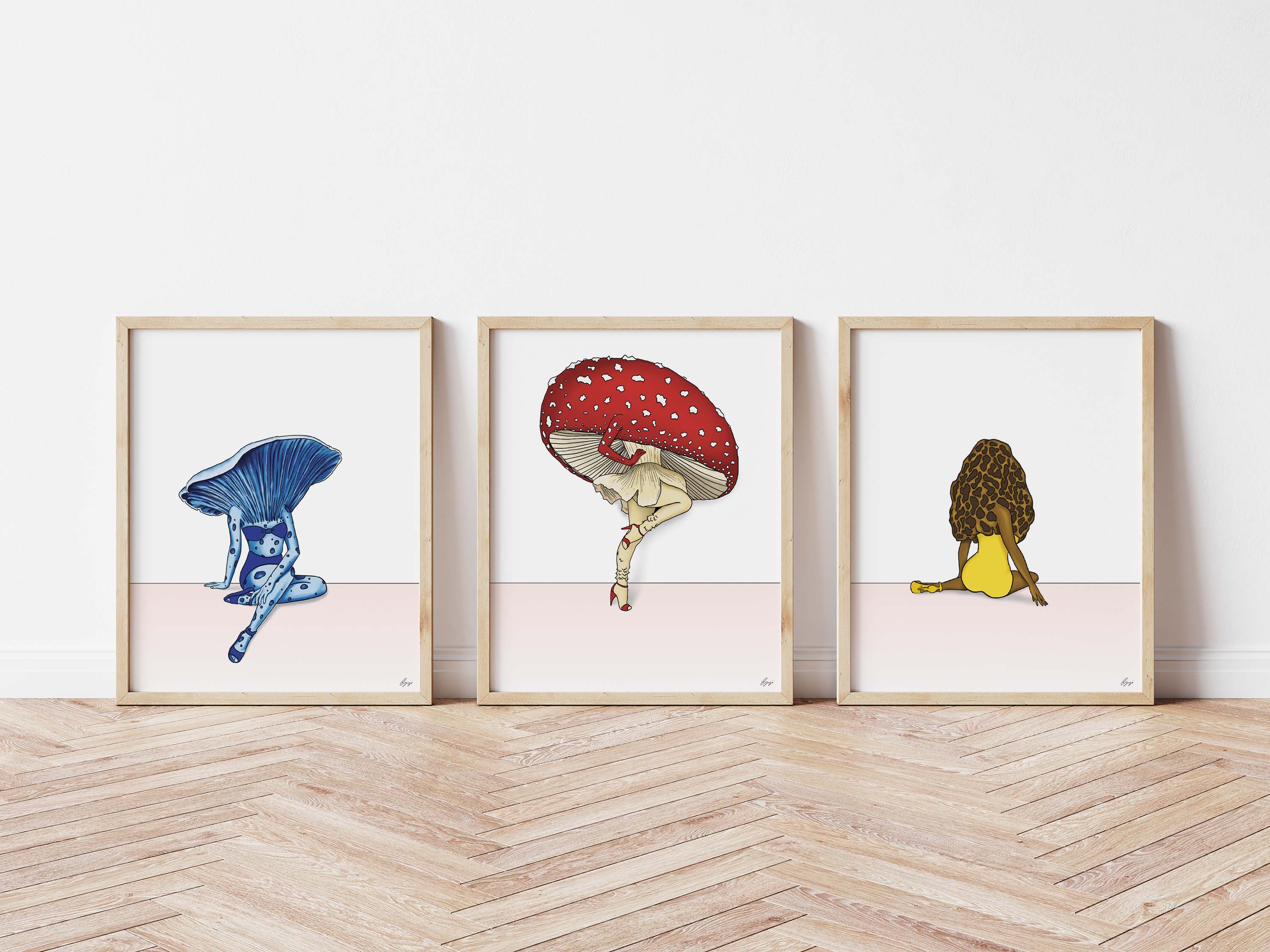 "Tantalizing Trio" Set of Three 8x10"  Wall Hangings/Prints