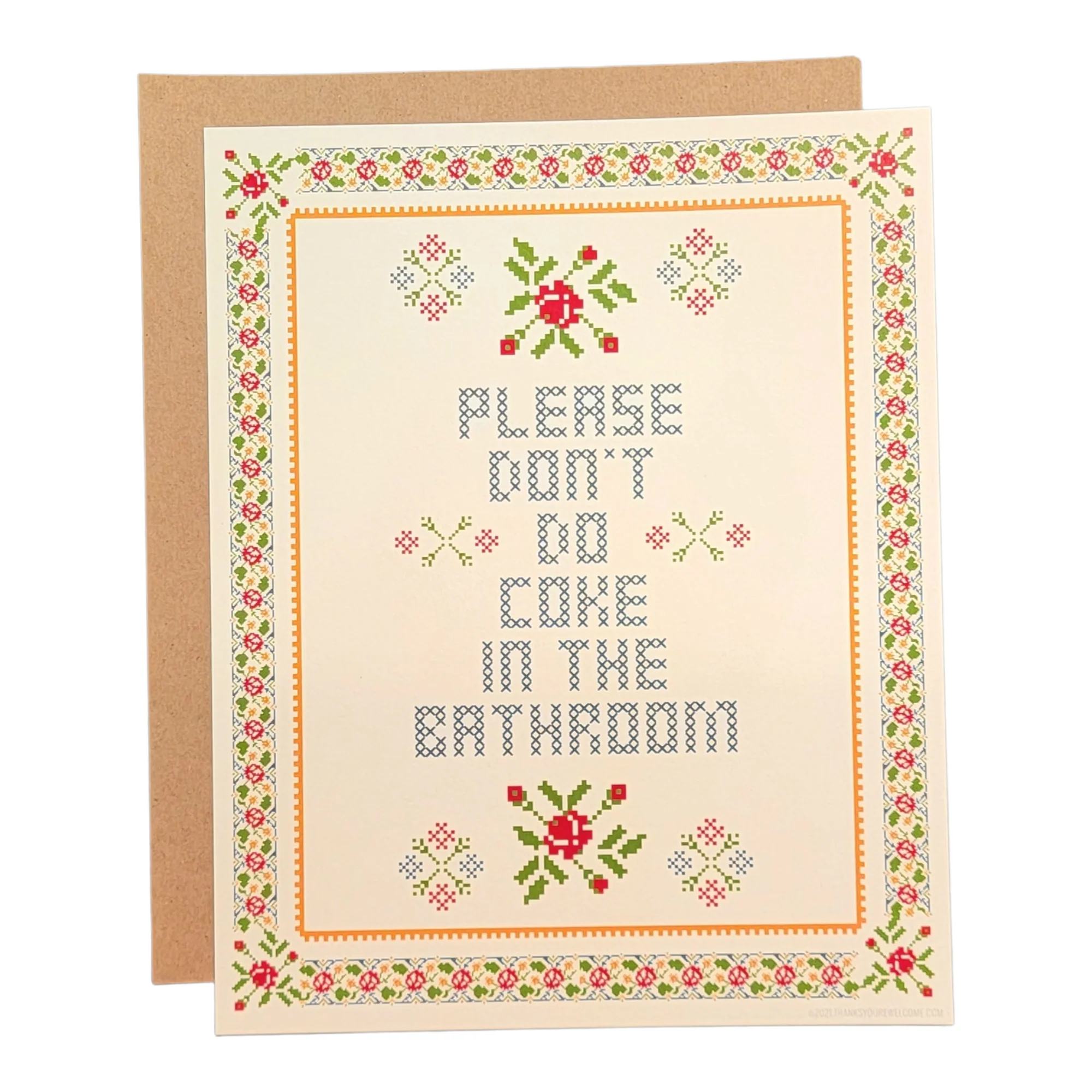 Thanks You're Welcome - Please Don't do Coke in the Bathrooom (Frame not included) - 8x10 Print - Image 2