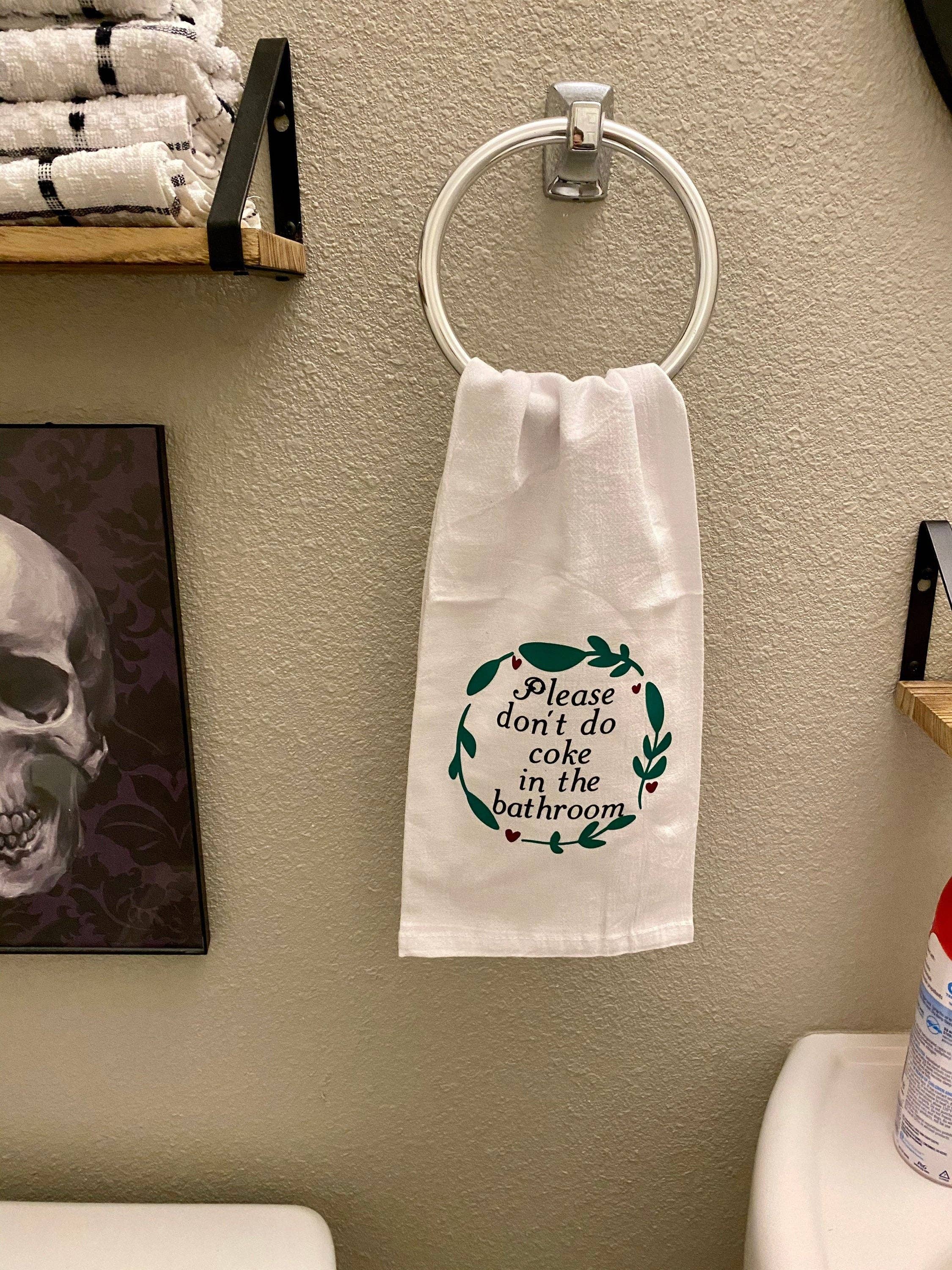Three Black Cats Inc. - Please don't do coke in the bathroom, Bathroom Hand Towel - Image 2
